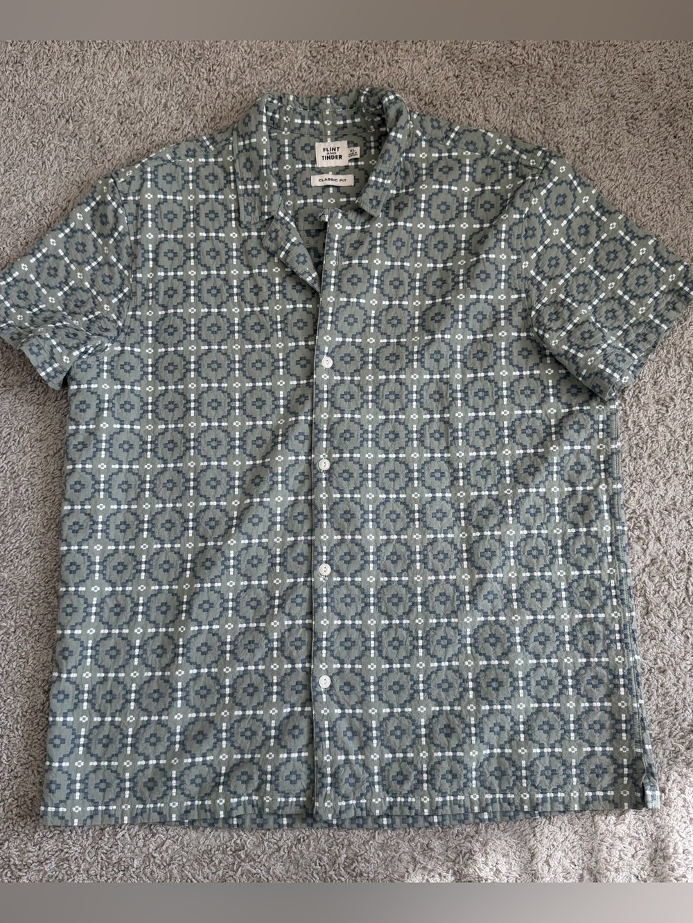 Flint & Tinder Short Sleeve Knit Button Down Shirt